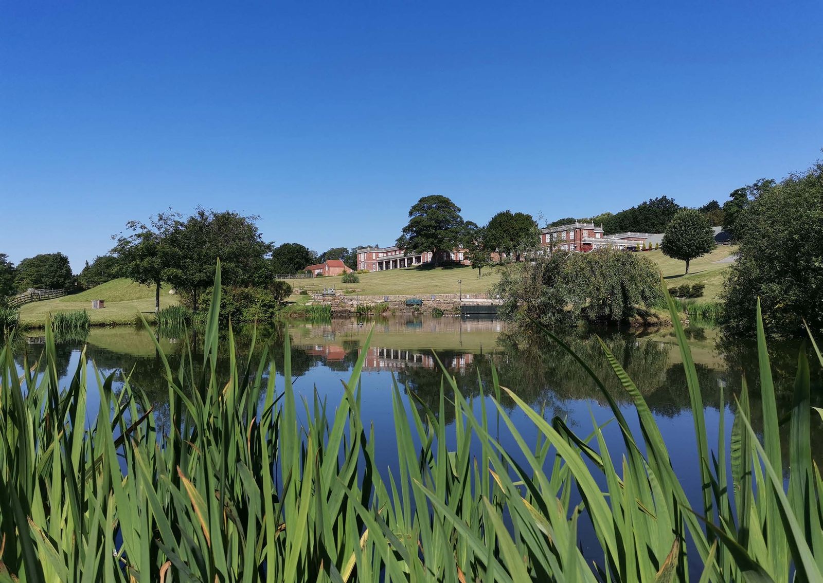 Hopwell Hall across the lake